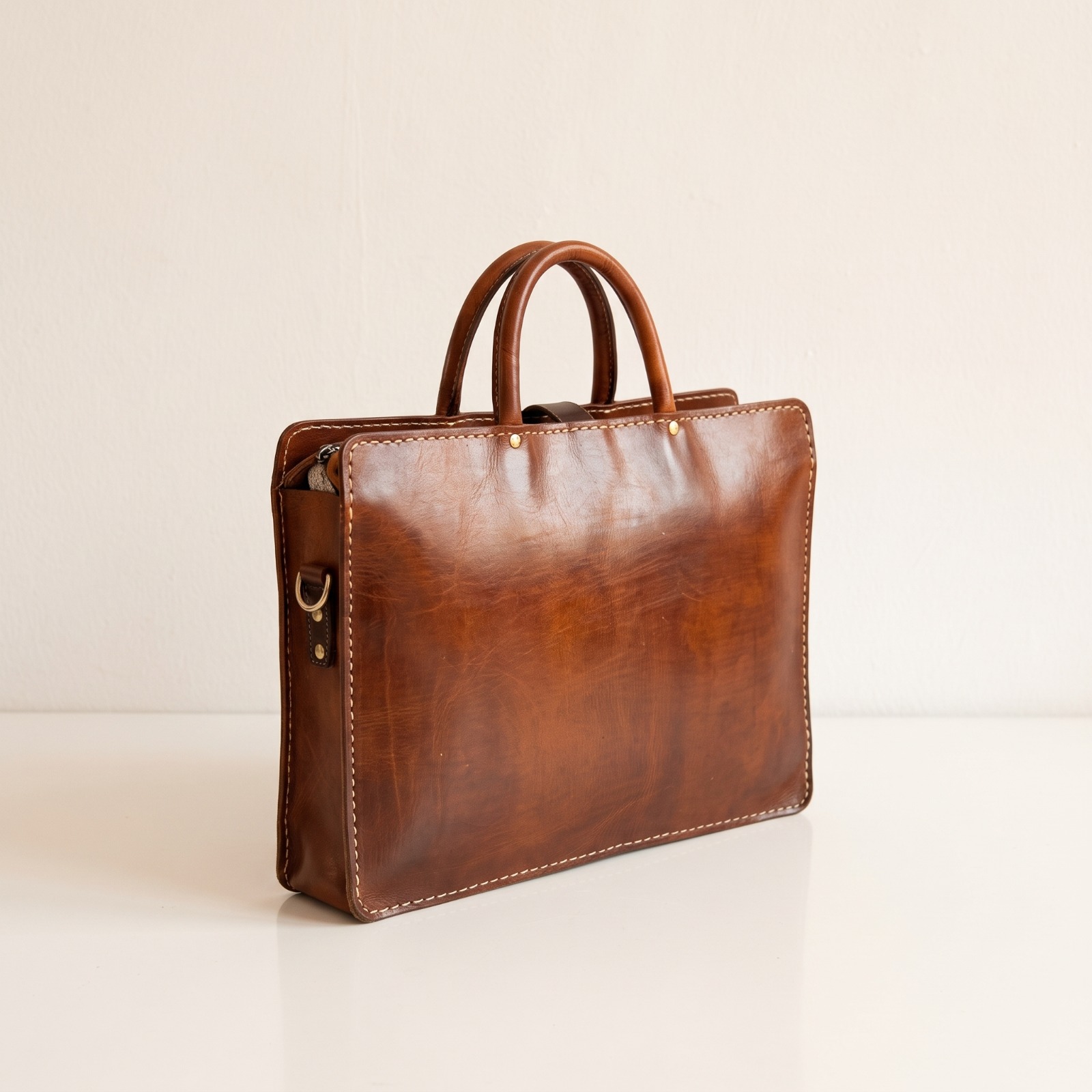 Sac Porte-Documents en Cuir Marron – Sac Ordinateur – Sac Business Artisanal